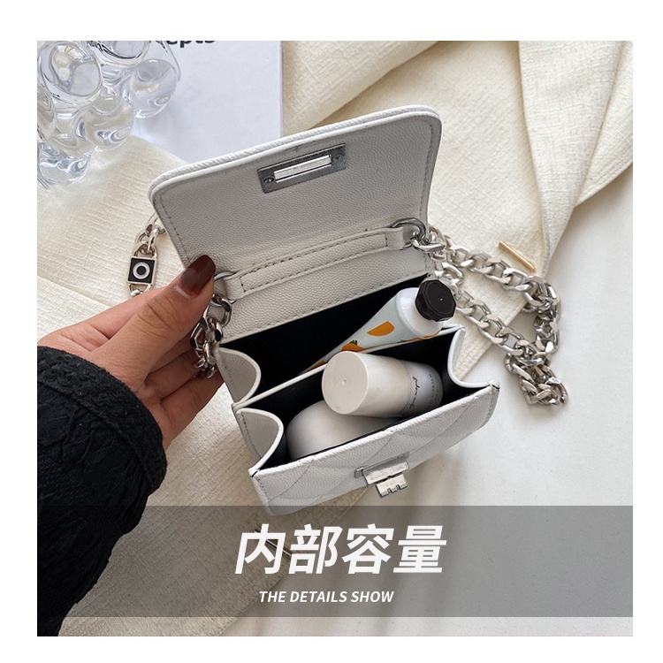 Túi Đeo Chéo Hình Vuông Cỡ Nhỏ Phối Dây Đeo Sợi Xích Thời Trang Cho Nữ