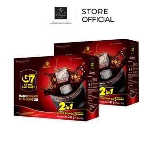  Combo 2 Hộp Cà Phê Hòa Tan Đen G7 2in1 - 15 gói - Trung Nguyên Legend (Có Đường)