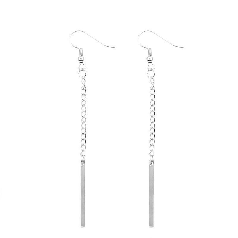 Bông tai dáng dài thiết kế mạ vàng đơn giản thời trang cho nữ