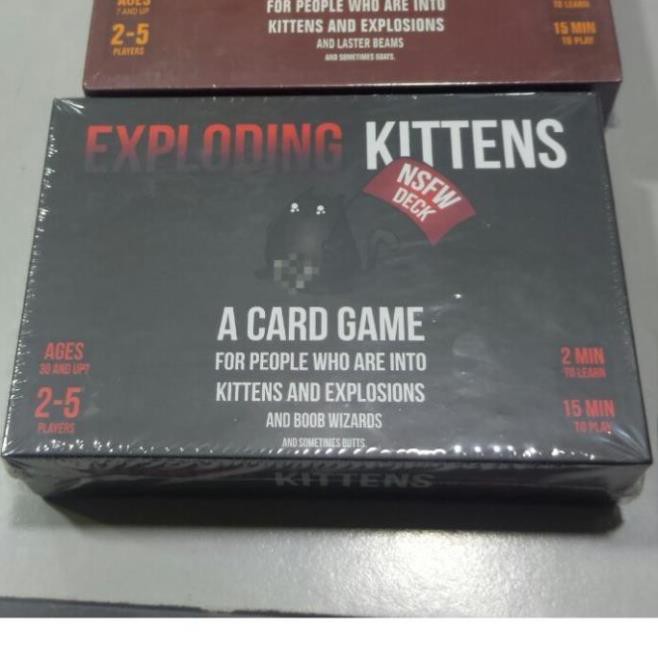 [LN123M] Bộ bài mèo nổ (ver đỏ hoặc ver đen) 2 bộ nhỏ bên trong ,exploding kitten board game bản đẹp giấy dày 16*11*4