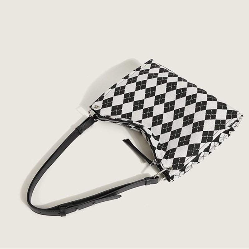 Túi tote IELGY vải canvas cỡ lớn họa tiết kẻ sọc thời trang cho nữ