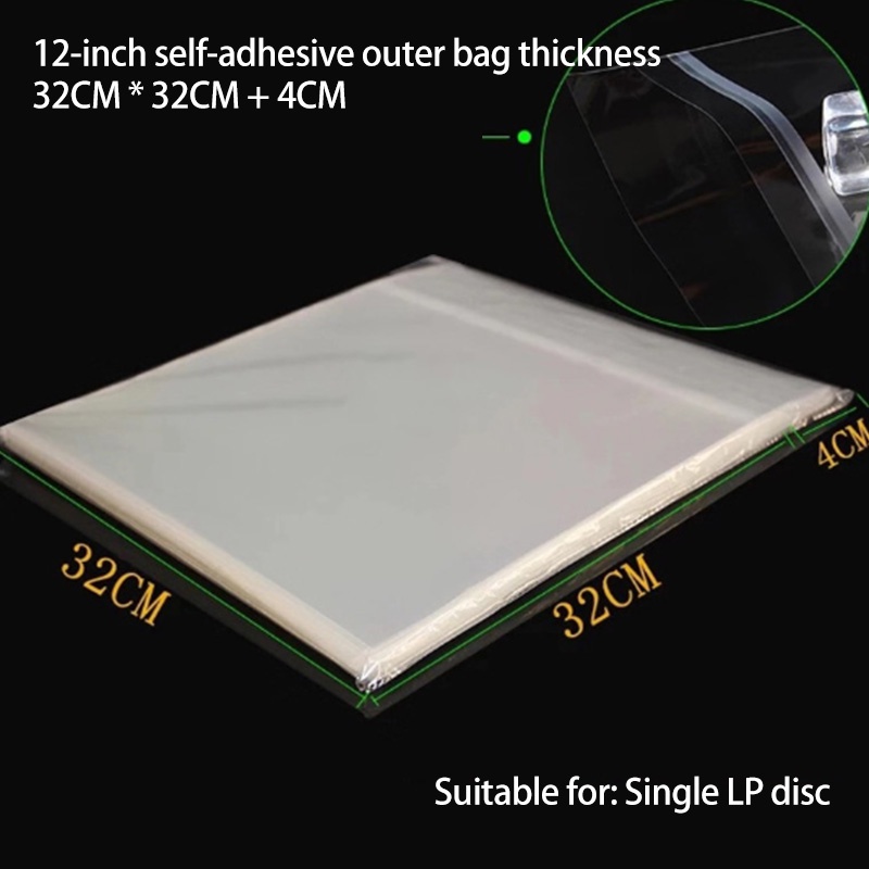 Set 100 Túi Nhựa Vinyl 12 Inch Bảo Vệ Máy Ghi Âm Tiện Dụng
