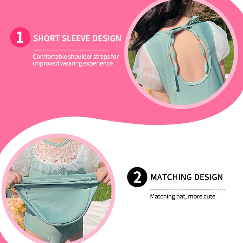 Bộ Đồ Bơi Một Mảnh Kiểu Công Chúa Dễ Thương Cho Bé Gái Từ 1-4 Tuổi