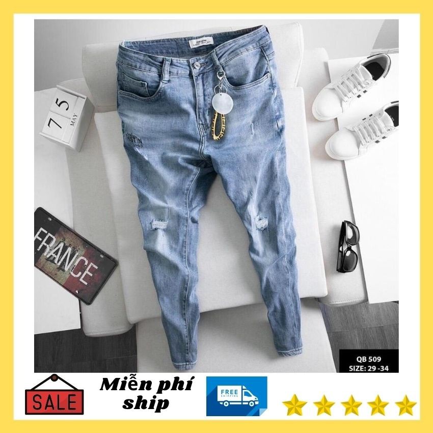 Quần jean nam cao cấp đẹp giá rẻ quần bò màu xanh taka 75 | BigBuy360 - bigbuy360.vn