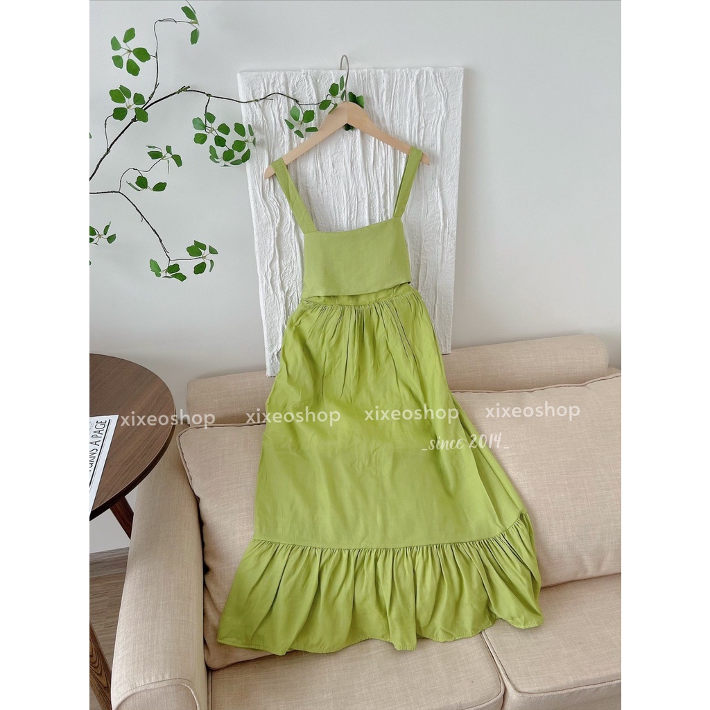 Váy 2 dây đầm maxi trắng nữ thắt nơ lưng váy dài đi biển xixeoshop - V31 | BigBuy360 - bigbuy360.vn