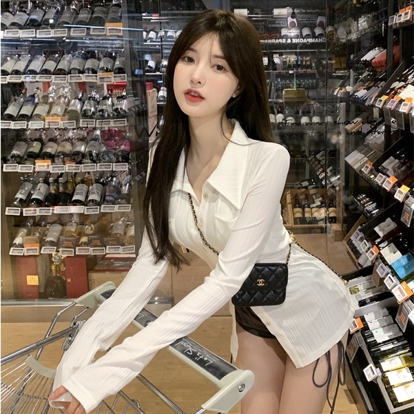 Áo Sơ Mi Tay Dài Cổ Polo Mỏng Chống Nắng Kiểu Pháp Thời Trang Cho Nữ | BigBuy360 - bigbuy360.vn