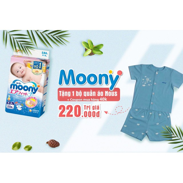 Bỉm Moony Tã Dán NB90 , S84 , M64 , L54 / Tã Quần M58 . L44 , XL38 , XXL26 ( Hàng Có Quà Khuyến Mại )