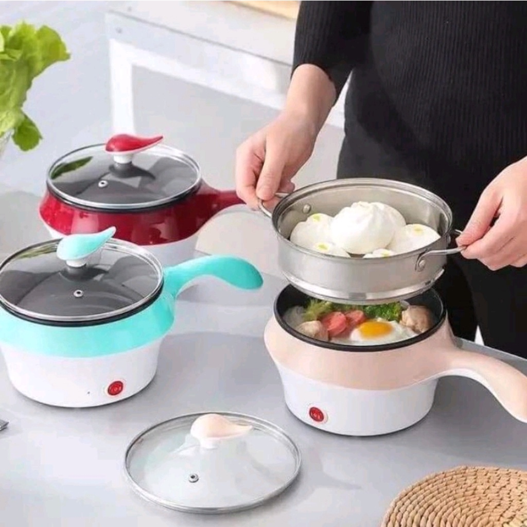Nồi Lẩu Mini - Lẩu Điện Đa Năng Kèm Vỉ Hấp , Rán , Chiên , Xào