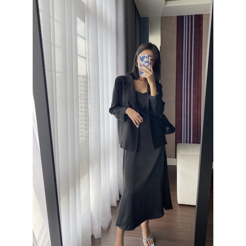 Basic Jacket - blazer đen dáng freestyle (Laciel official) | BigBuy360 - bigbuy360.vn