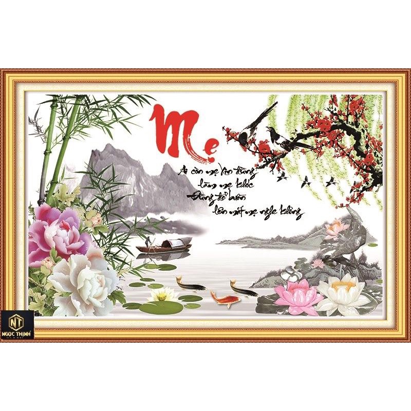Tranh đính đá chữ Mẹ VS259 KT:80cmx52cm. Sản phẩm này chưa đính, Quý Khách mua về tự hoàn thiện.