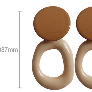 Bông Tai Mạ Bạc 925 Hình Tròn Màu Sắc Tương Phản Phong Cách Hàn Quốc