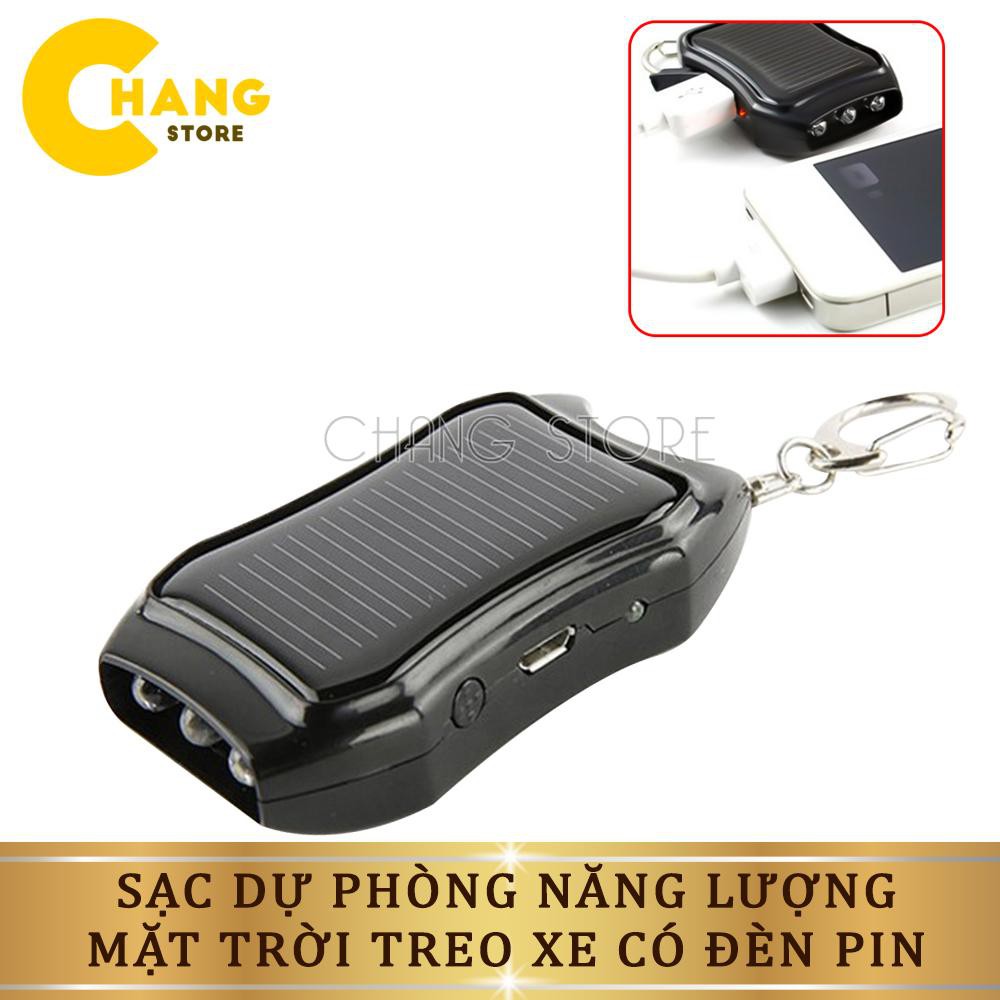 Sạc Dự Phòng Năng Lượng Mặt Trời Móc Treo Khóa Kiêm Đèn Pin Siêu Sáng Tiện Dụng