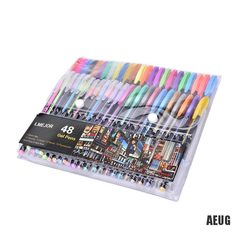 Bộ 48 Bút Mực Màu Huỳnh Quang Nhiều Màu Sắc Kèm 4 Ngòi Bút