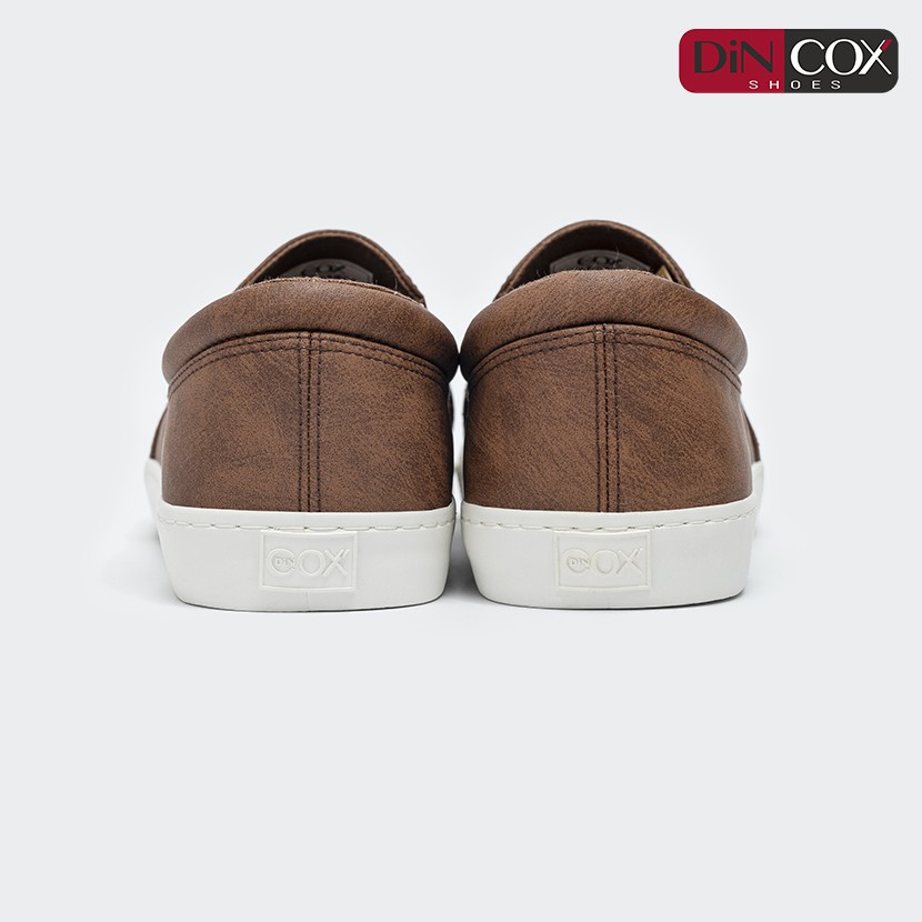 Giày Lười Sneaker Da Nam DINCOX C38 Đơn Giản, Lịch Lãm Brown