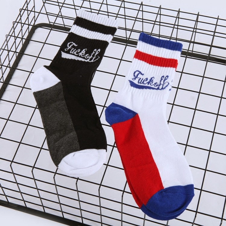 Vớ thể thao WAFNHA D91 in họa tiết chữ cái phong cách Hàn Quốc thời trang dành cho cặp đôi