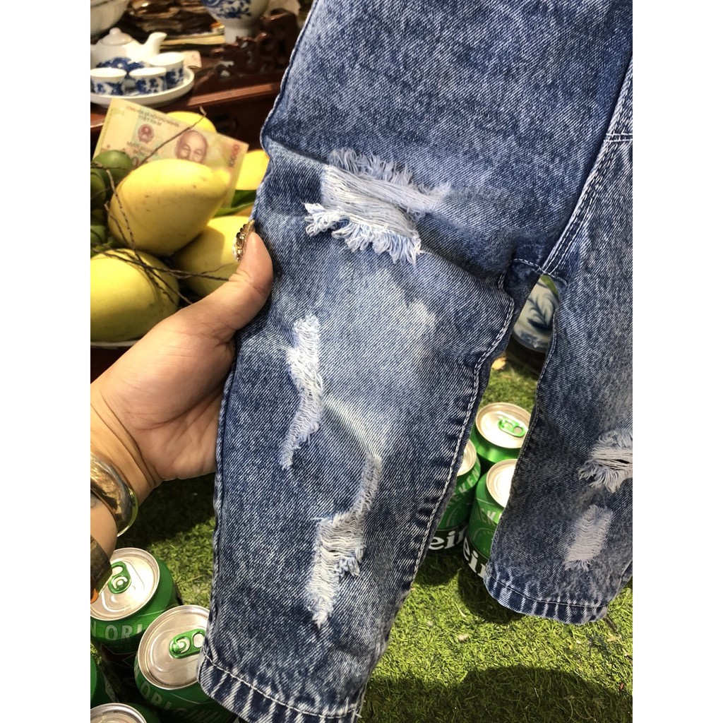 QUẦN JEAN RÁCH KÈM DÂY YẾM CHO BÉ TRAI SIÊU NGẦU