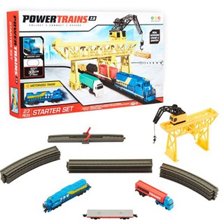 Bộ đồ chơi Power Trains 2.0 gồm 23 phần, Cần cẩu, tải hàng hóa cảng, giàn tàu có động cơ, Đèn làm việc