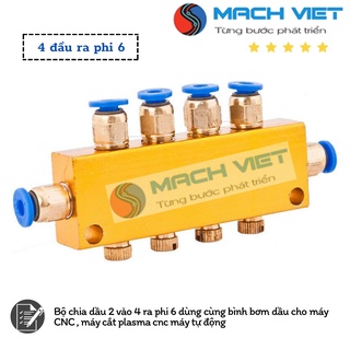 Bộ chia dầu 4 đầu và 5 đầu ra phi 6