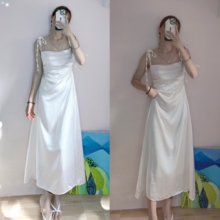 Đầm midi hai dây cột vai khoen eo