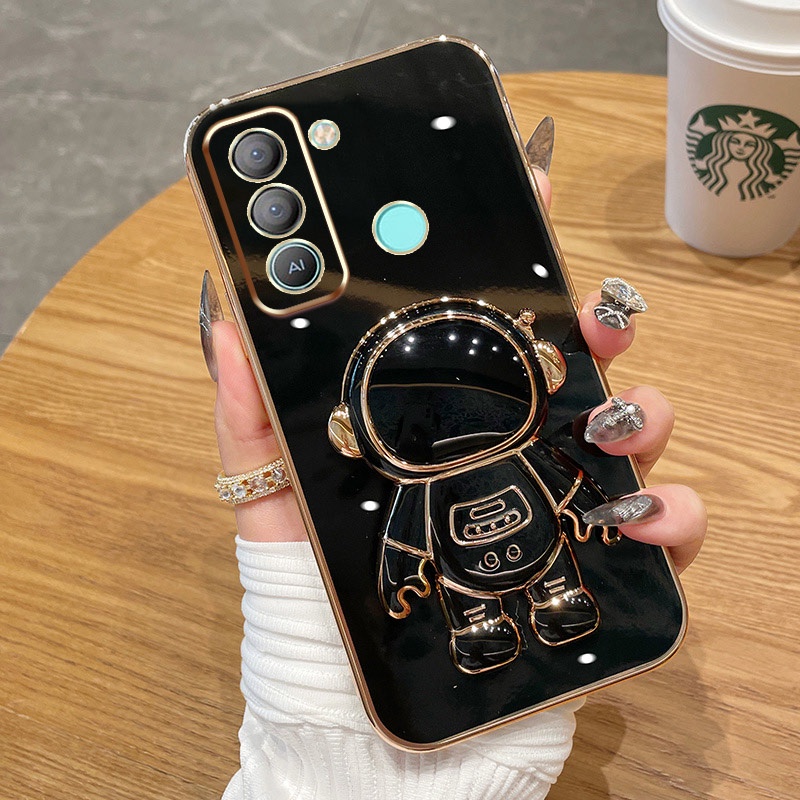 Ốp Điện Thoại Màu Kẹo Có Giá Đỡ Hình Phi Hành Gia Cho Tecno Pop 5 Lte BD4 BD4i BD4a