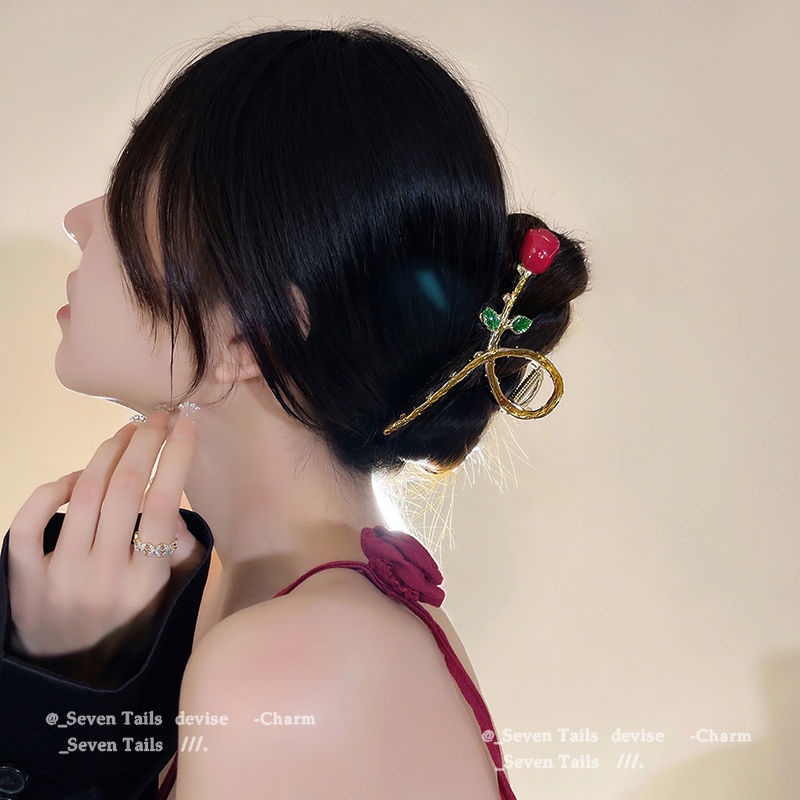 Jiashucheng Kẹp Tóc Hình Cá Mập Cỡ Lớn Phong Cách Retro Thanh Lịch Cho Nữ