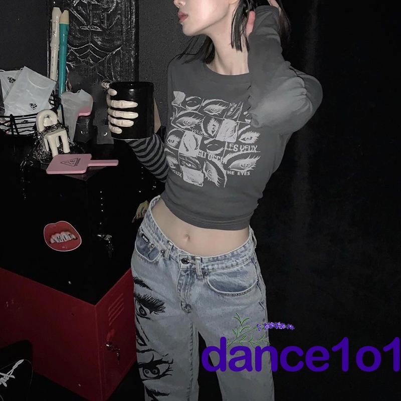 ❤Tw❀Áo Thun Tay Dài Thiết Kế Độc Đáo