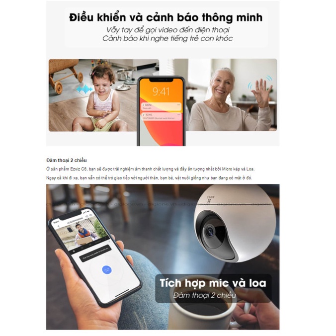 Camera Wifi Ezviz C6 4MP 2K+ Xoay 360 độ - Đàm Thoại 2 chiều - Al Thông minh