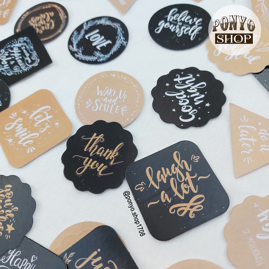 🔶 Hộp 45 sticker nhãn dán Goodnight trang trí Scrapbook