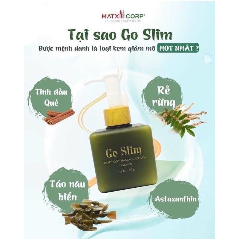 Kem Tan Mỡ Bụng Go Slim Chính Hãng Matxicorp