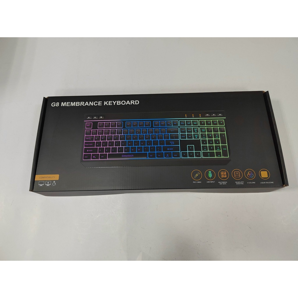 Bàn phím Keyboard SIMETECH G8 Gaming (Giả cơ, Led rainbow, Xuyên LED ko bay chữ)