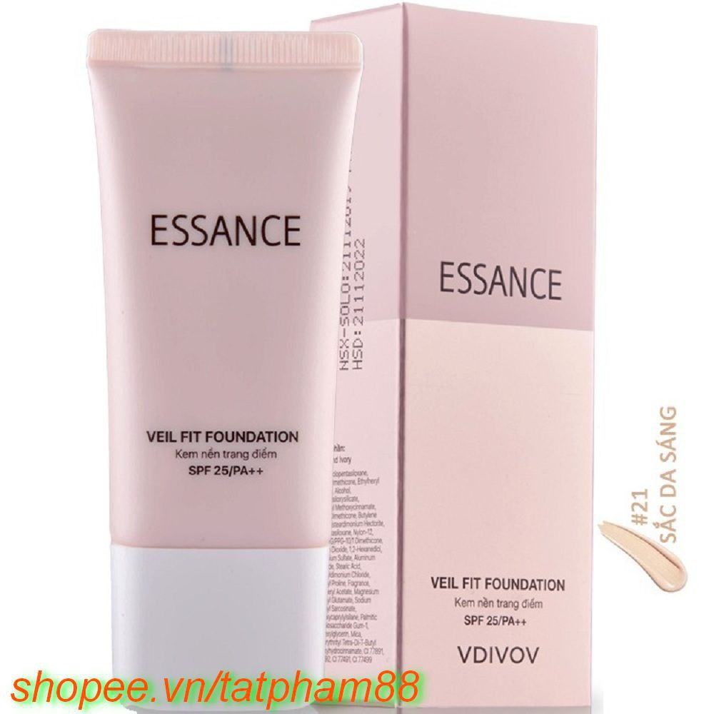 Kem Nền Số 21 Tông Da Sáng Essance Vdivov Veil Fit Foundation 30ml Sand Ivory Chính Hãng.