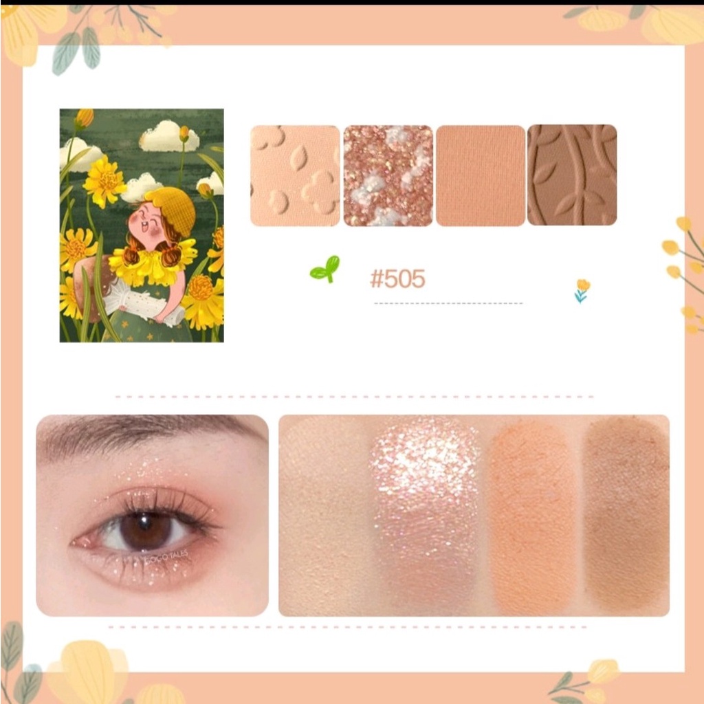 Bảng phấn mắt 4 màu GOGO TALES Chính Hãng Dream ​Garden Eyeshadow Palette GT285 nội địa Trung chính hãng