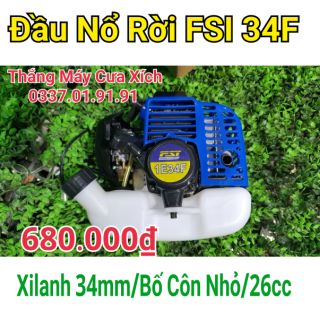Đầu nổ cắt cỏ rời xilanh 34mm - 26cc - Hàng khởi động trợ lực - Thắng máy cưa xích