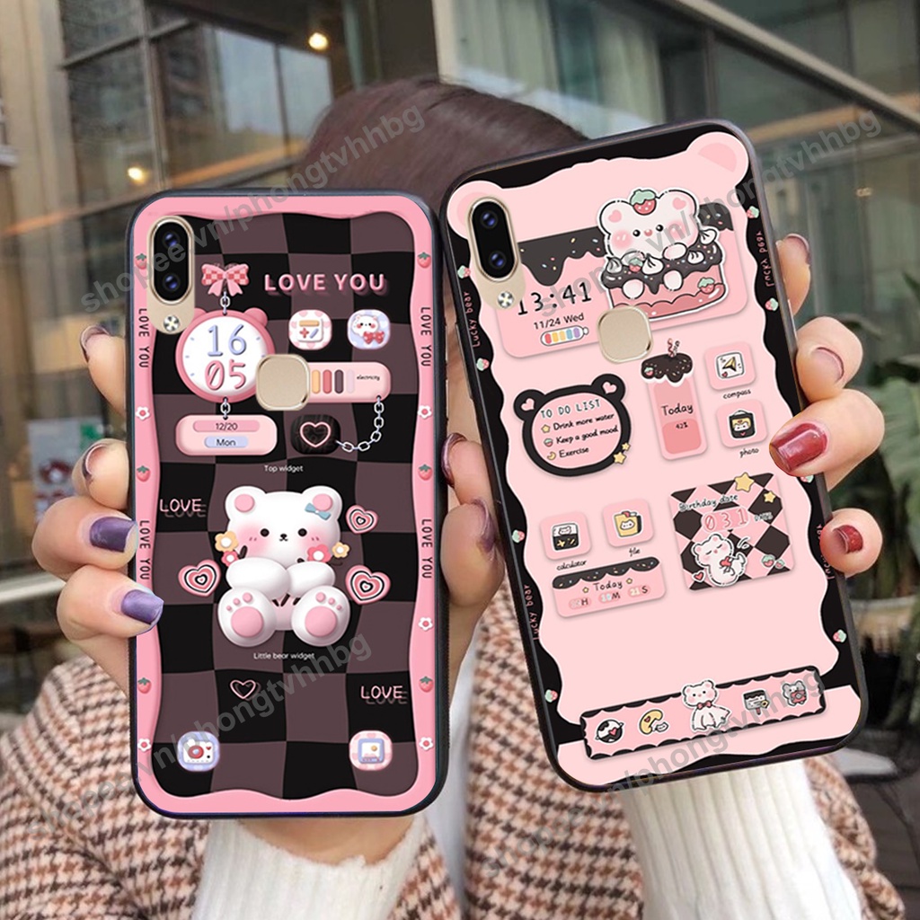 Ốp lưng Vivo V9 / V9 Youth gấu,thỏ trắng , đồng hồ dễ thương cute cực đẹp