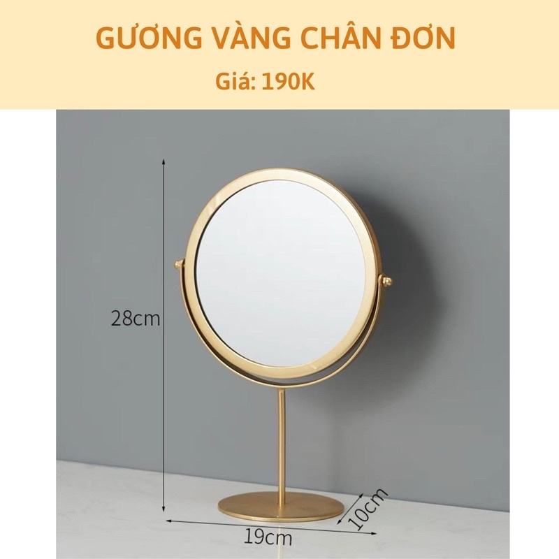 Gương để bàn vintage - trang trí nhà cửa phòng ngủ phòng khách - đạo cụ chụp ảnh - phụ kiện chụp hình