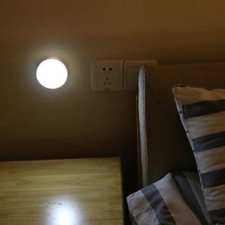 LED Night lights, white shell, white/ warm lighting, Wireless smart touch switch wall lamp, for cabinet stairs corridor night light, Use AAA battery power, 0.6W