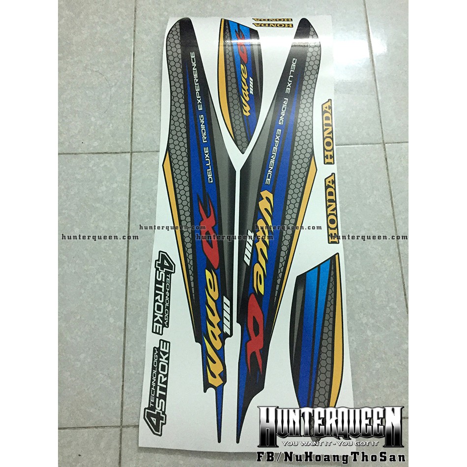 Tem rời xe Wave màu đen. Thay đổi màu sắc và chi tiết theo yêu cầu. Sắc nét, bền màu