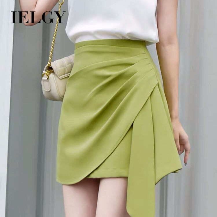 Chân váy IELGY chữ A lưng cao dáng ôm phong cách Hàn Quốc thời trang mùa hè xinh xắn cho nữ