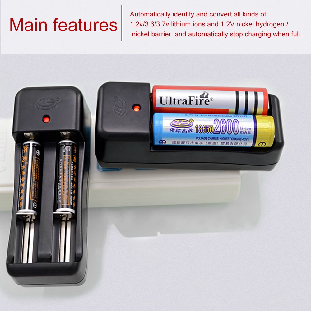 VIRWIR Bộ Sạc Pin Li-ion 18650 18500 16340 14500