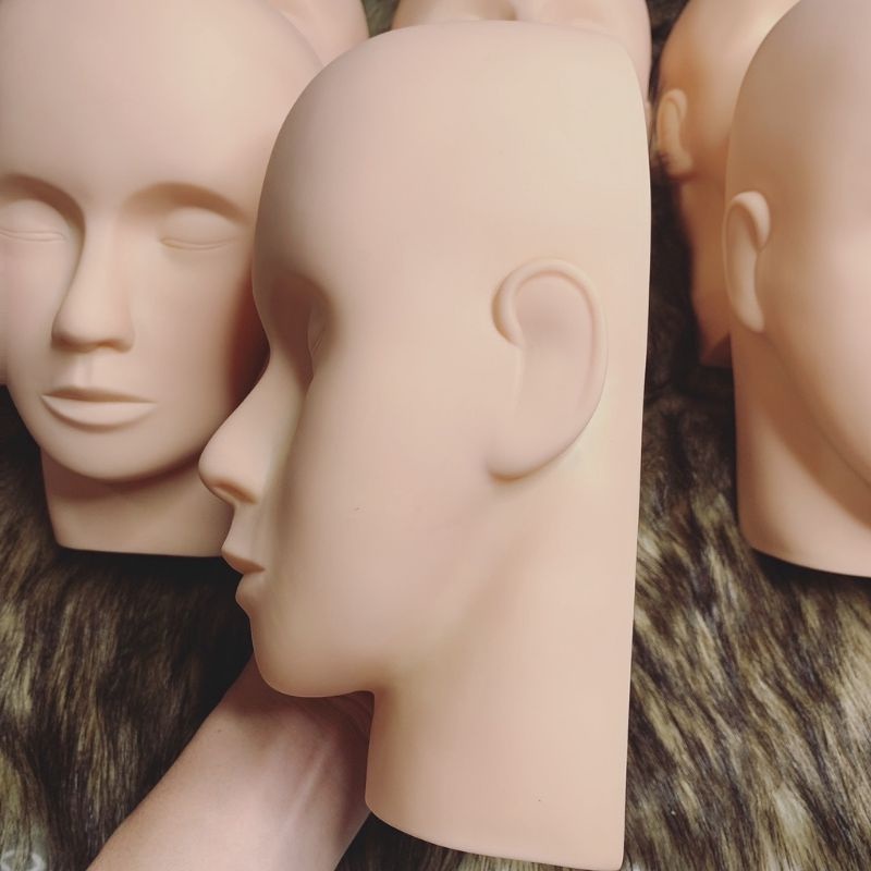 Đầu Manocanh Silicon Mềm, Đầu Canh Tập Nối Mi, Massage Trong Spa