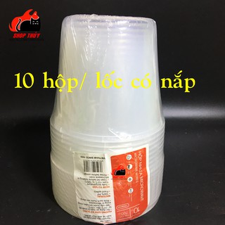 Hộp nhựa đựng thực phẩm tròn 700ml-10 hộp nhựa Microwave kèm nắp TN87 dùng được trong lò vi sóng