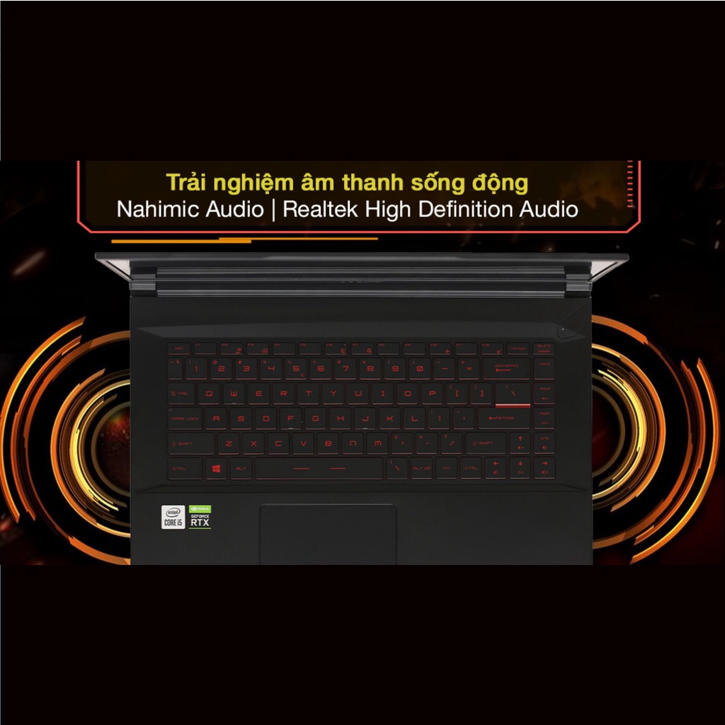 Laptop Gaming MSI GF63 Thin 10SC 468VN, Thiết Kế Đặc Trưng Gaming Với Sắc Đen Truyền Thống | BigBuy360 - bigbuy360.vn