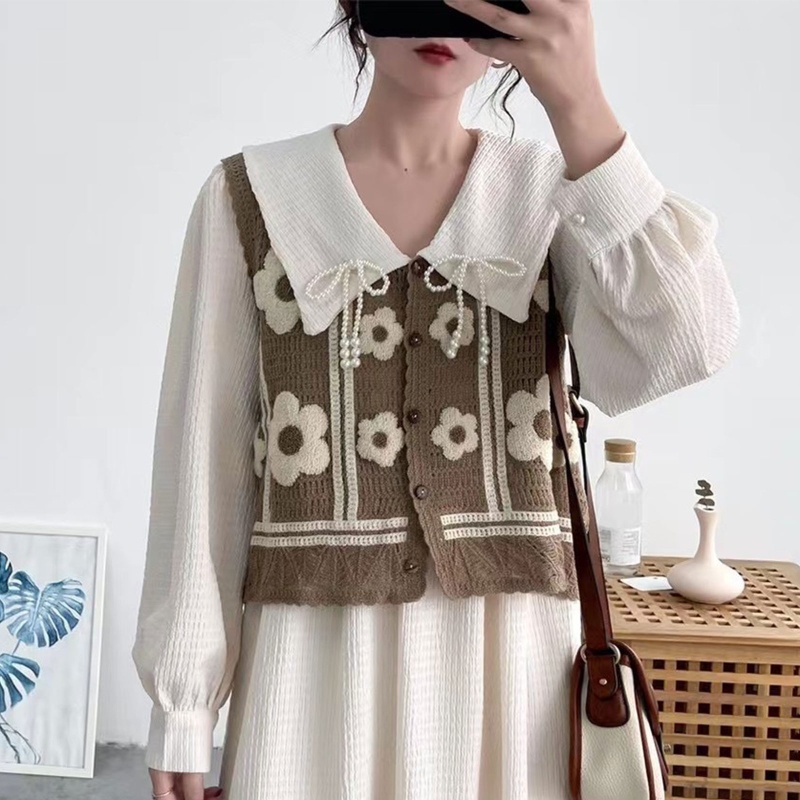 Áo Khoác Cardigan Cổ Chữ V Thêu Họa Tiết Phong Cách Retro Dành Cho Nữ