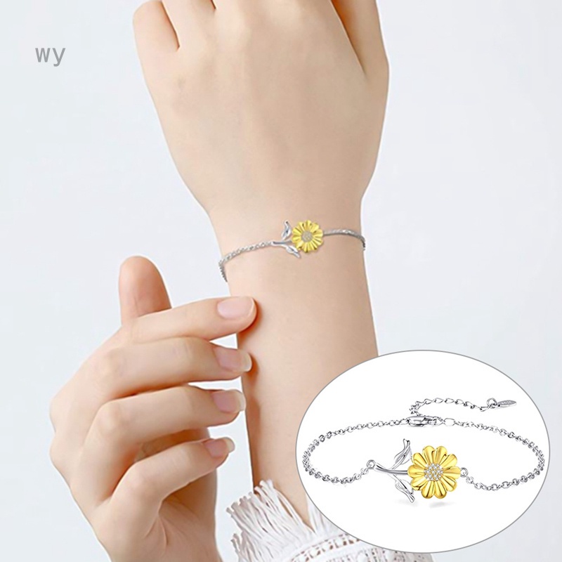 Vòng Tay Hoa Hướng Dương Mạ Bạc Thời Trang