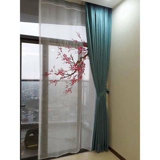 Rèm cửa voan thêu tay (mẫu hoa 14)