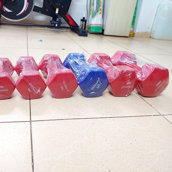 Tạ tay bọc cao su cao cấp Goldnova loại 2kg [Màu ngẫu nhiên]