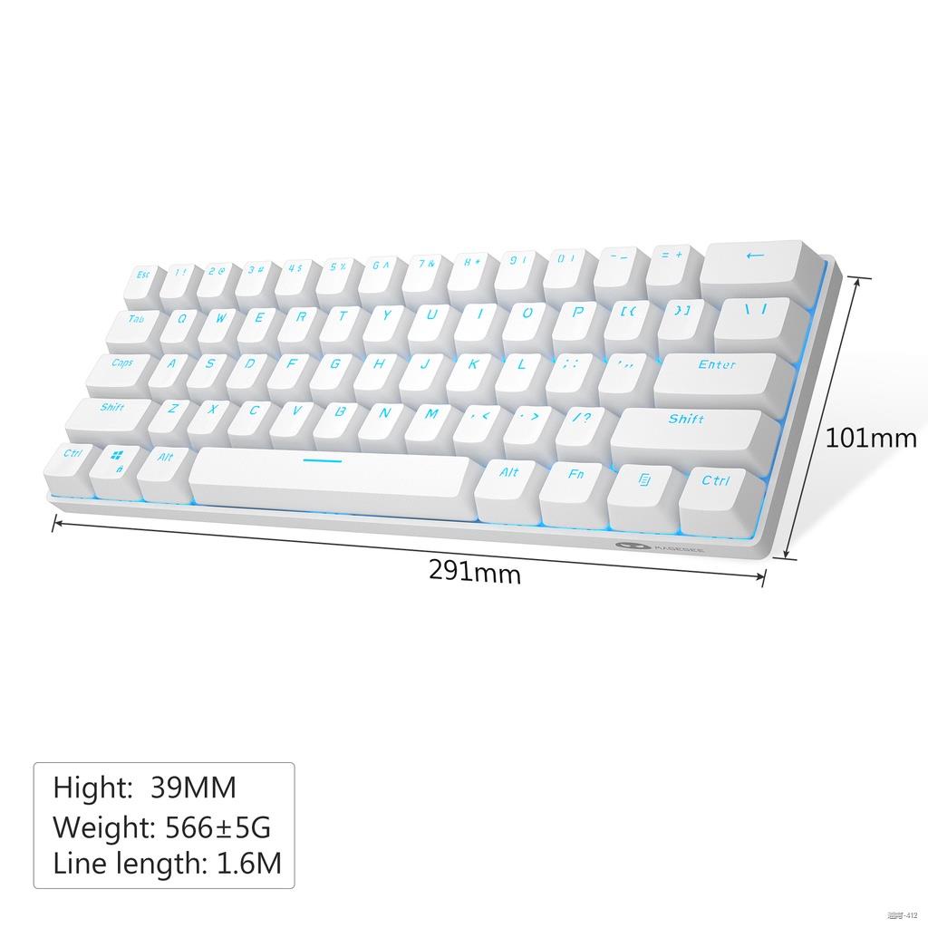 ♗❁Bàn Phím Cơ Gaming Magegee Mk-Mini 60% Nền Đèn LED Màu Xanh Dương Có Dây