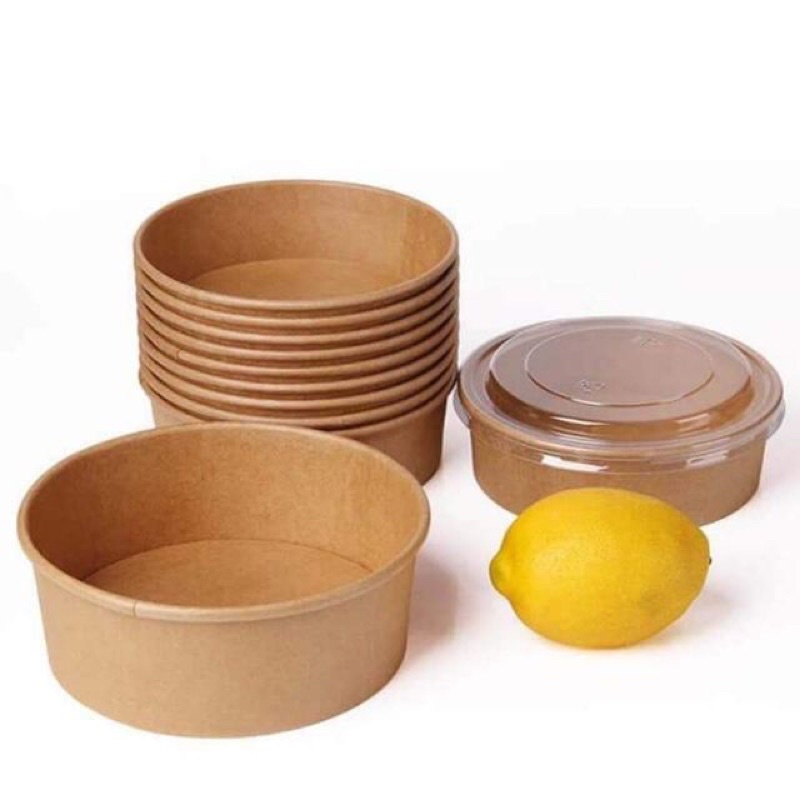 BÁT GIẤY kraft 750ml kèm lắp pet 100k - 50 cái