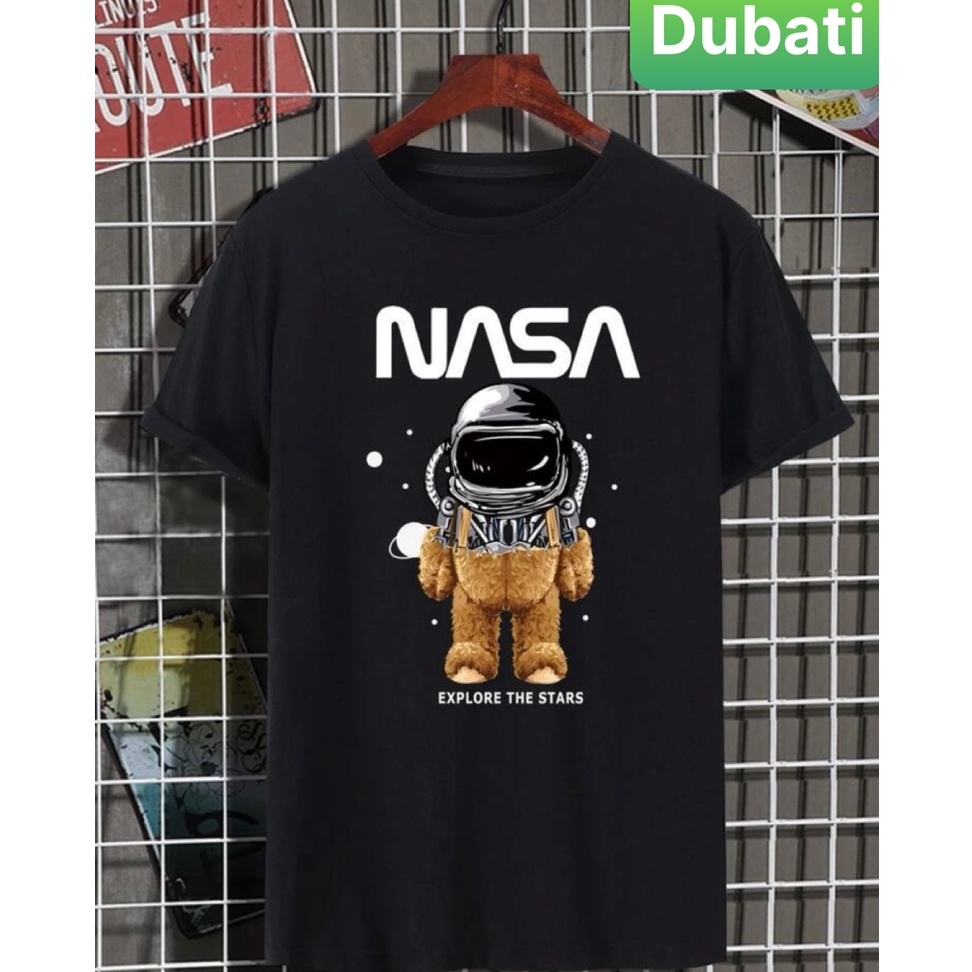 ÁO THUN NAM NỮ ĐEN NASA GẤU BÔNG NHẬT BẢN FROM RỘNG HOT TREND MẠNH MẼ - DUBATI FASHION