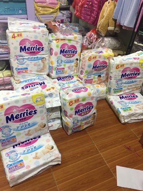 Bỉm Merries Dán/Quần Nội ĐịaNB96/S88/M68d/M64q/L58d/L50q/XL44q